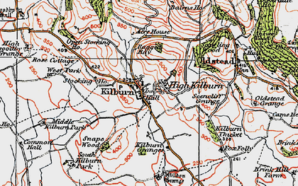 Old map of High Kilburn in 1925