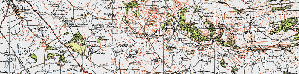 Old map of High Kilburn in 1925