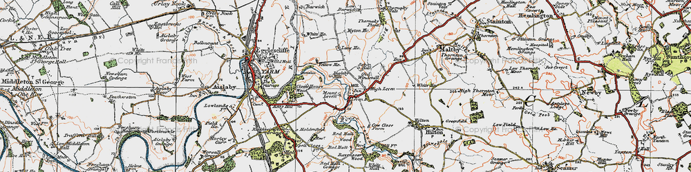 Old map of High Leven in 1925
