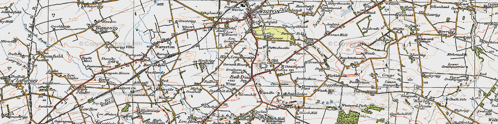 Old map of High Longthwaite in 1925