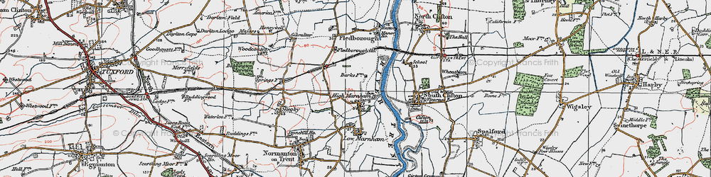 Old map of High Marnham in 1923