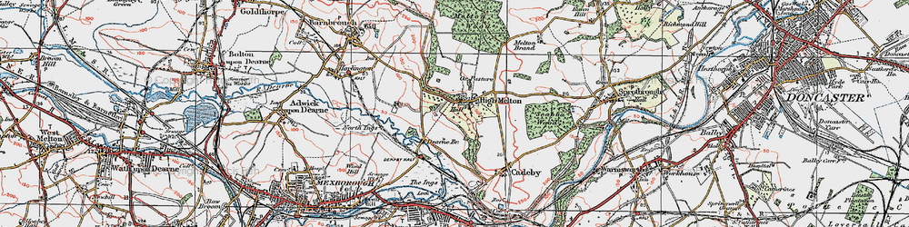 Old map of High Melton in 1923