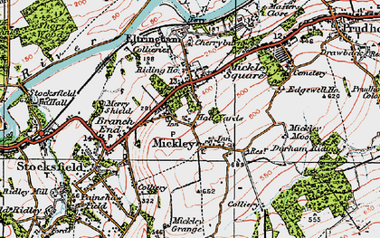 Old map of High Mickley in 1925