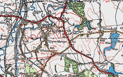 Old map of Woodall Service Area in 1923