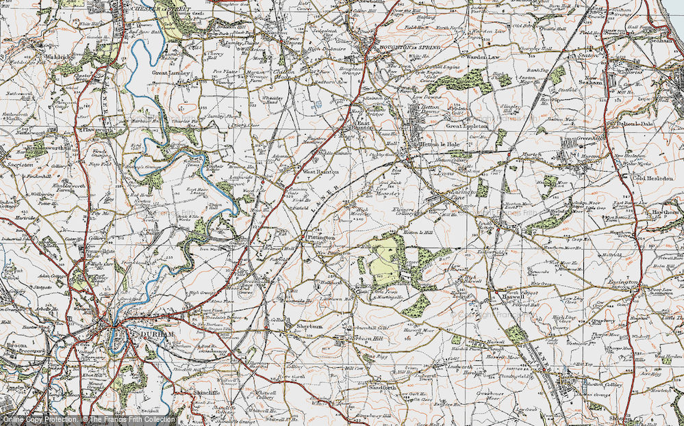 Old Map of High Moorsley, 1925 in 1925