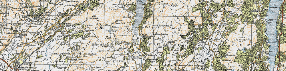 Old map of High Nibthwaite in 1925