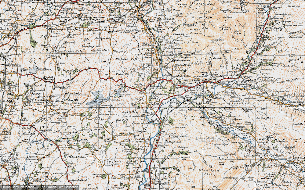 Old Map of Historic Map covering Lily Mere Ho in 1925