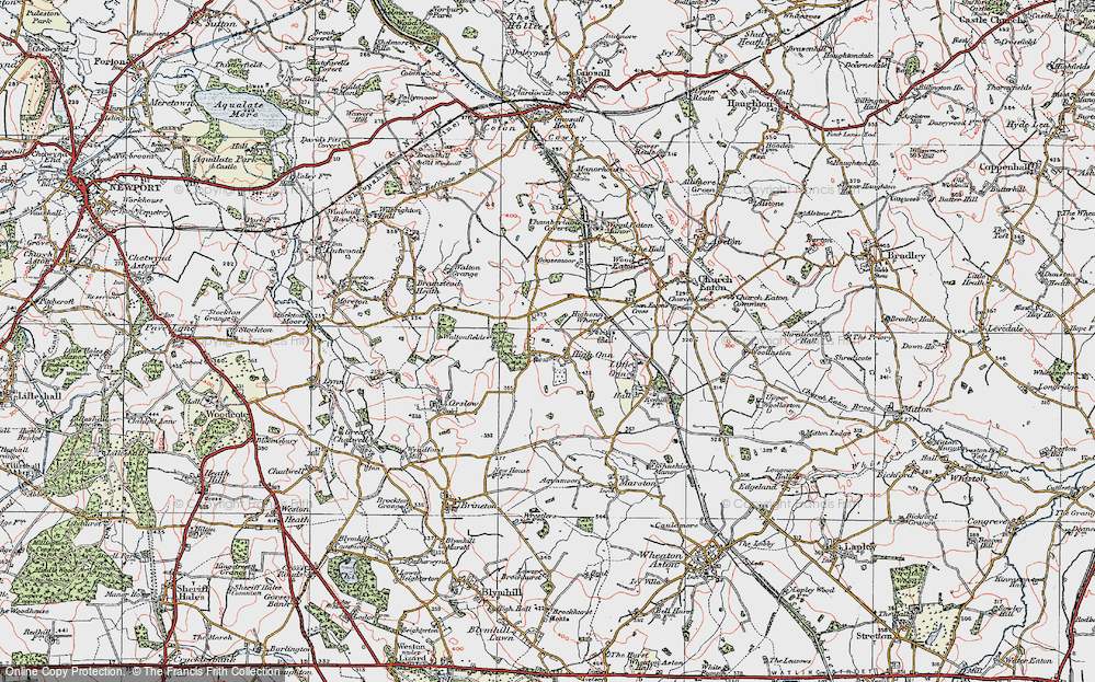 Old Map of High Onn, 1921 in 1921