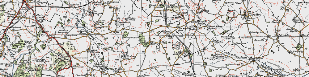 Old map of High Onn in 1921
