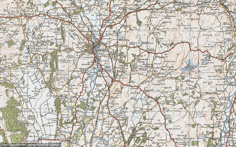 Old Map of Historic Map covering Birk Hagg in 1925
