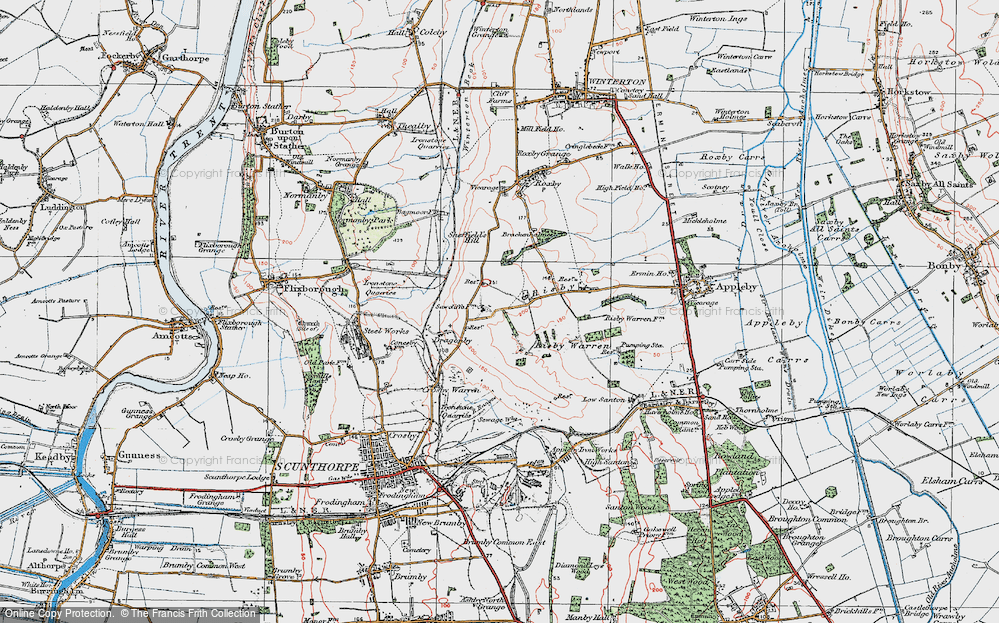 Old Map of High Risby, 1924 in 1924