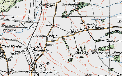 Old map of High Risby in 1924