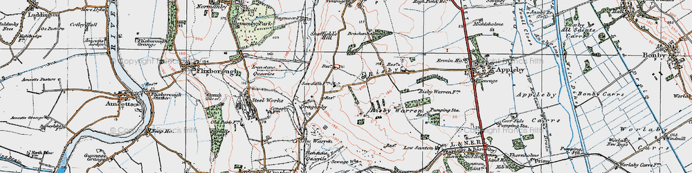 Old map of High Risby in 1924