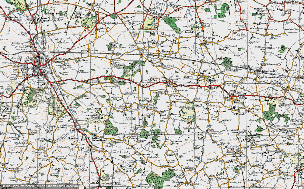 Old Map of High Rougham, 1921 in 1921