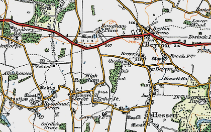 Old map of High Rougham in 1921