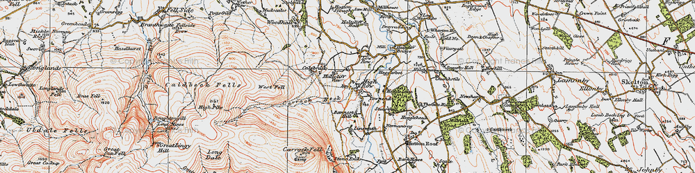 Old map of Linewath in 1925