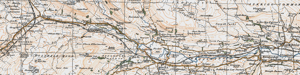 Old map of High Shaw in 1925