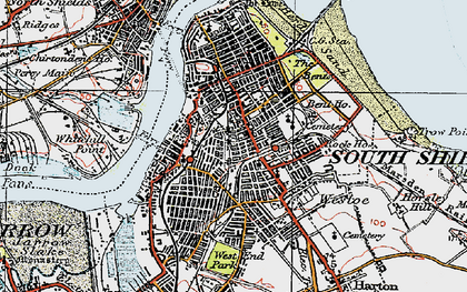 Old map of High Shields in 1925