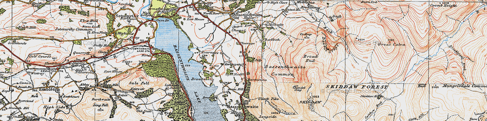 Old map of Bassenthwaite Common in 1925
