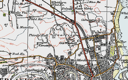 Old map of High Southwick in 1925