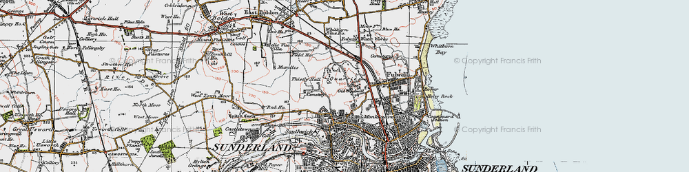 Old map of High Southwick in 1925