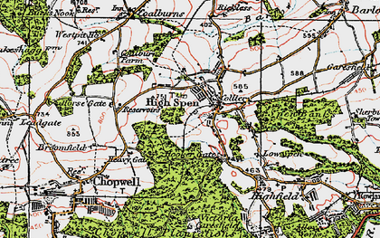 Old map of High Spen in 1925