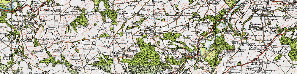 Old map of High Spen in 1925