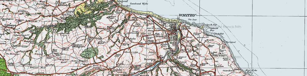 Old map of High Stakesby in 1925