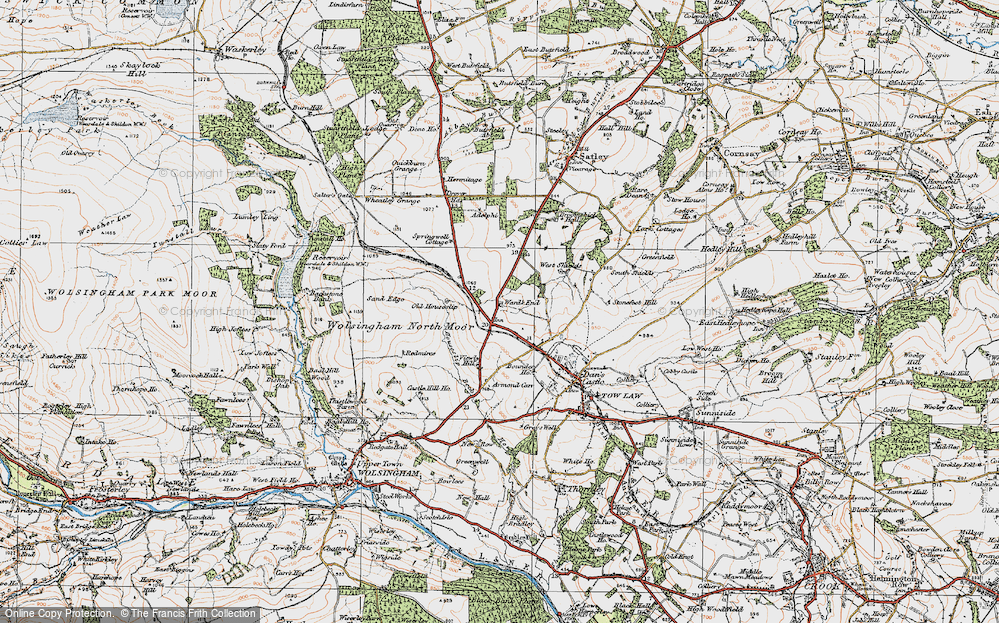 Old Map of Historic Map covering Armond Carr in 1925