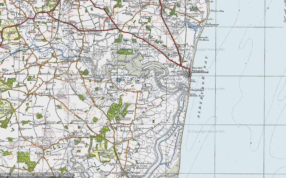 Old Map of Historic Map covering Black Walks in 1921