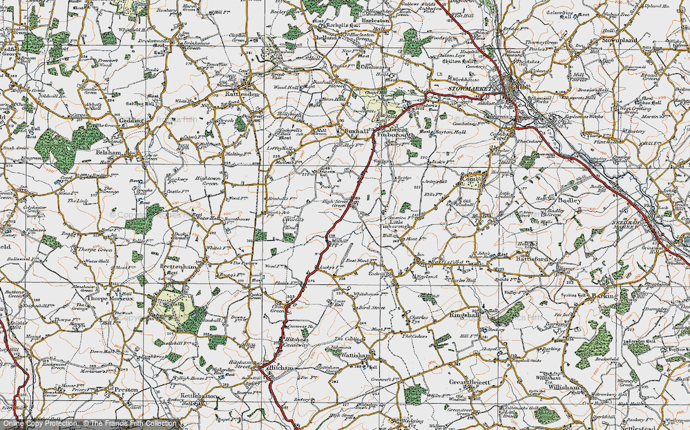 Old Map of High Street Green, 1921 in 1921