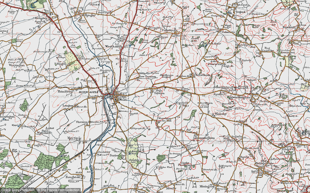 Old Map of High Toynton, 1923 in 1923