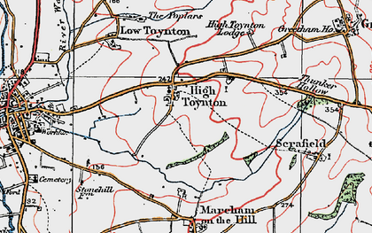 Old map of High Toynton in 1923