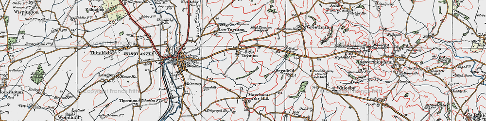 Old map of High Toynton in 1923