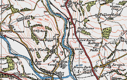 Old map of High Warden in 1925