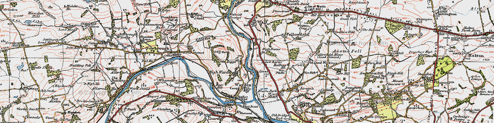 Old map of High Warden in 1925