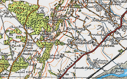 Old map of High Woolaston in 1919