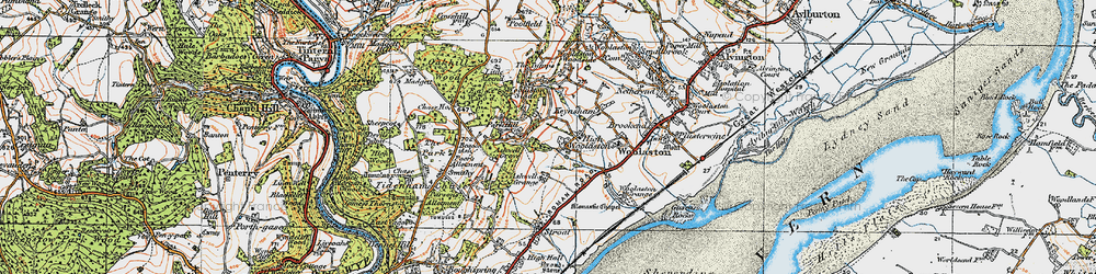 Old map of High Woolaston in 1919