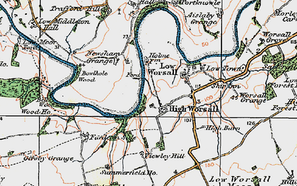 Old map of Bowlhole Wood in 1925