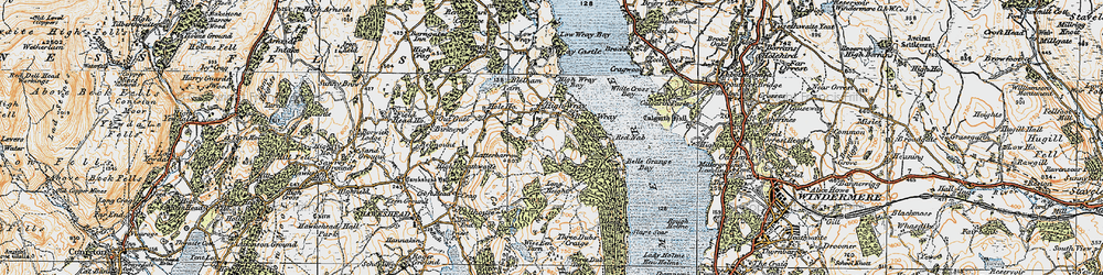 Old map of Brockhole (National Park Centre) in 1925