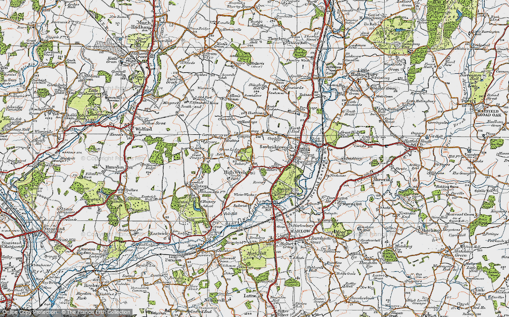 Old Map of High Wych, 1919 in 1919