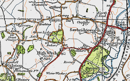 Old map of High Wych in 1919