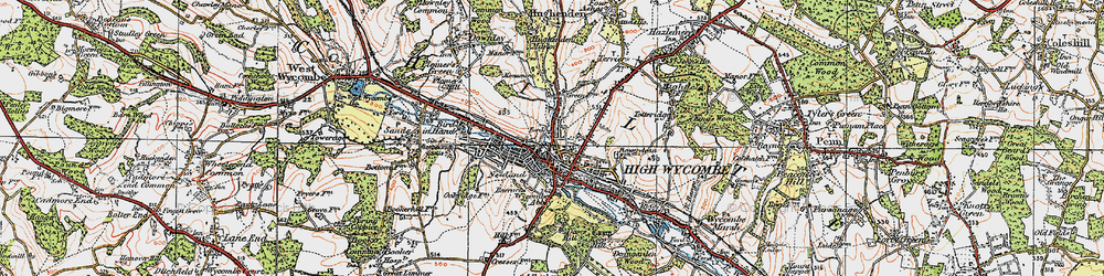 Old map of High Wycombe in 1919