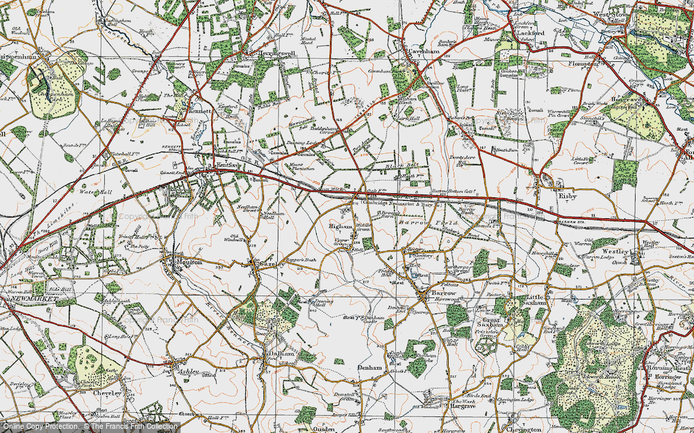 Old Map of Higham, 1921 in 1921