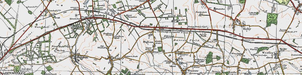 Old map of Higham in 1921