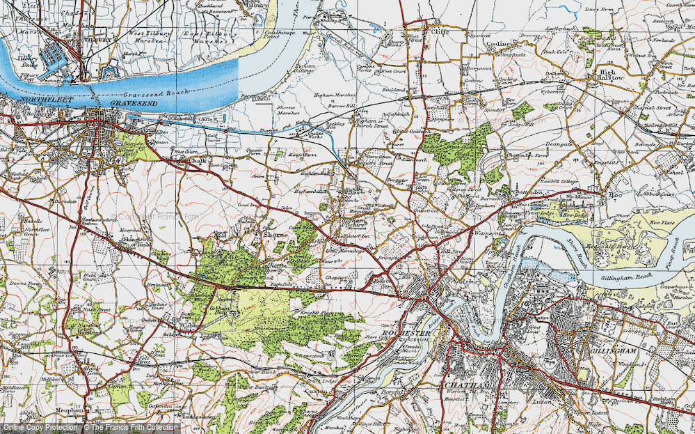 Old Map of Higham, 1921 in 1921