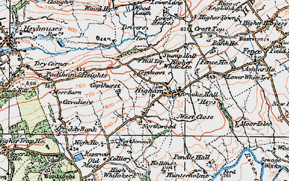 Old map of Pendle Hall in 1924