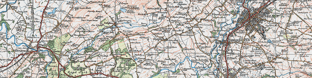 Old map of Pendle Hall in 1924