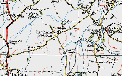Old map of Higham Gobion in 1919