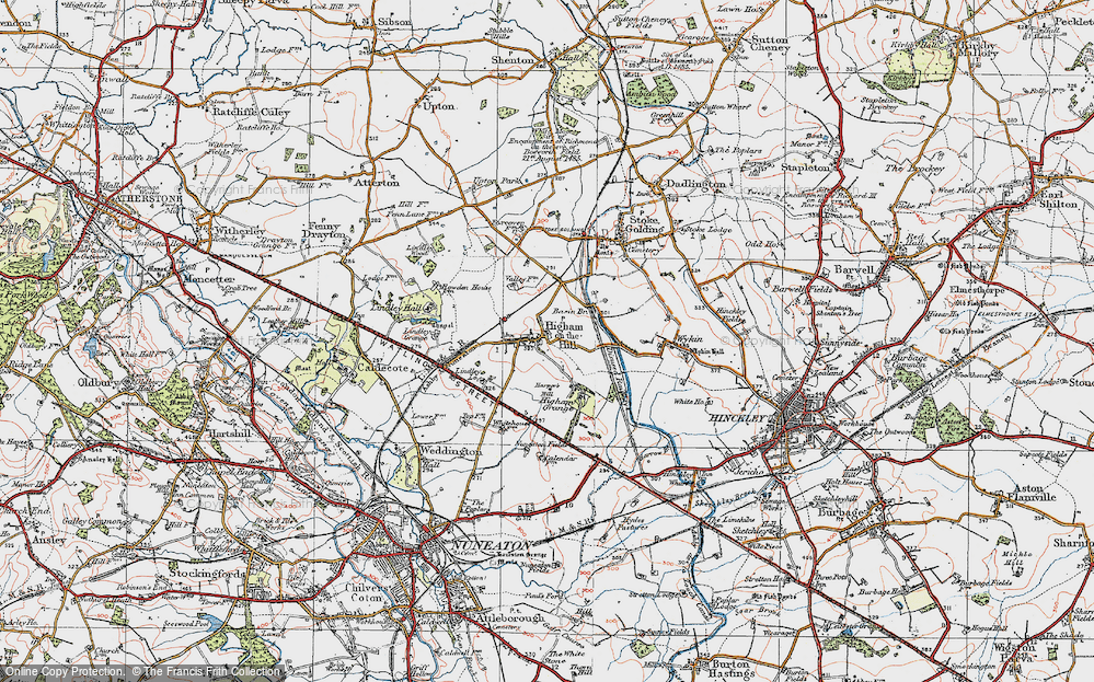 Old Map of Higham on the Hill, 1921 in 1921